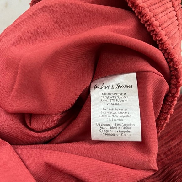 For Love And Lemons Red Corduroy Midi Dress - Picture 10 of 10
